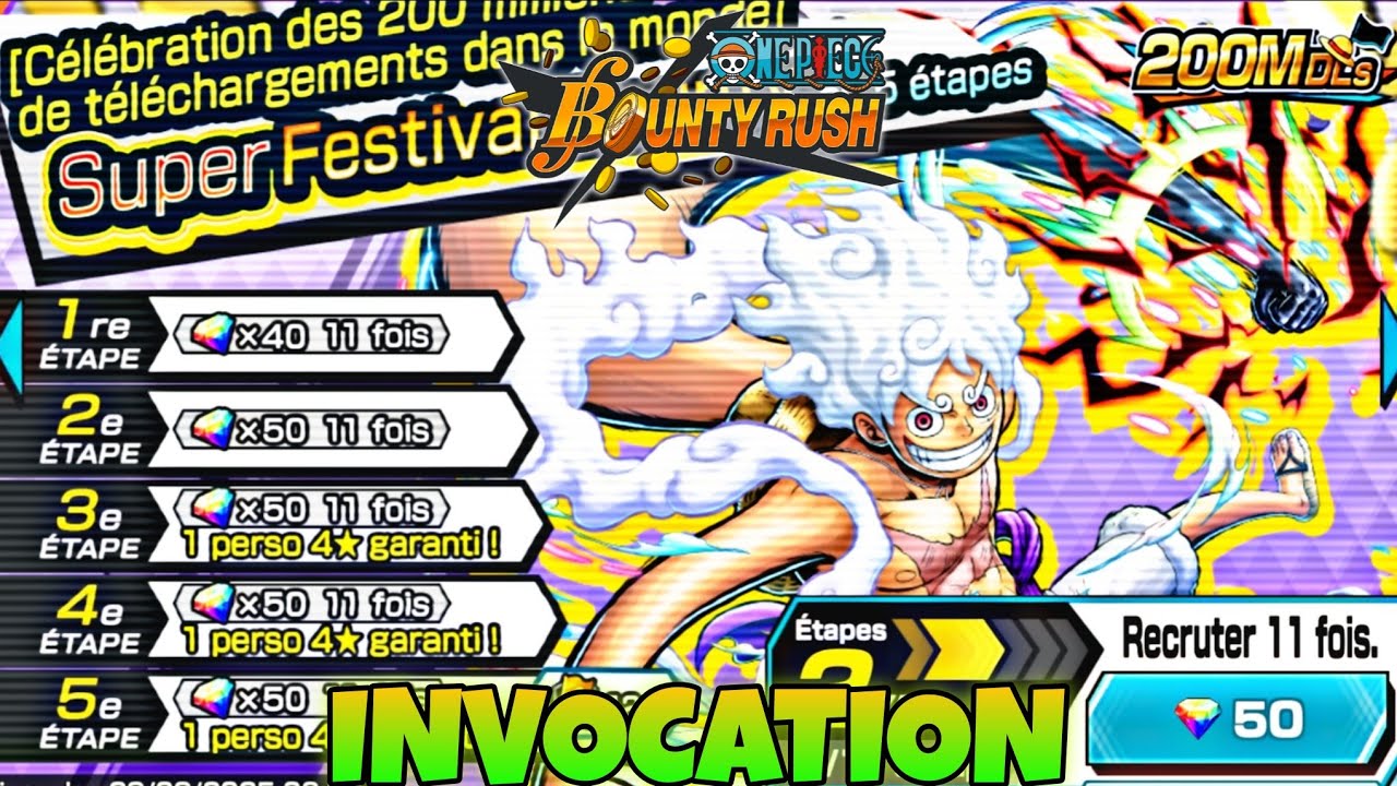 INVOCATION GEAR 5 !!! ON ENVOIE DES DIAMANTS AU COMBAT !!! | ONE PIECE BOUNTY RUSH - OPBR