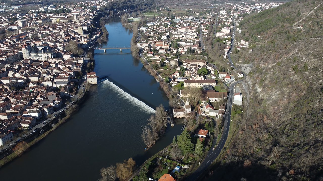 Cahors vue du ciel