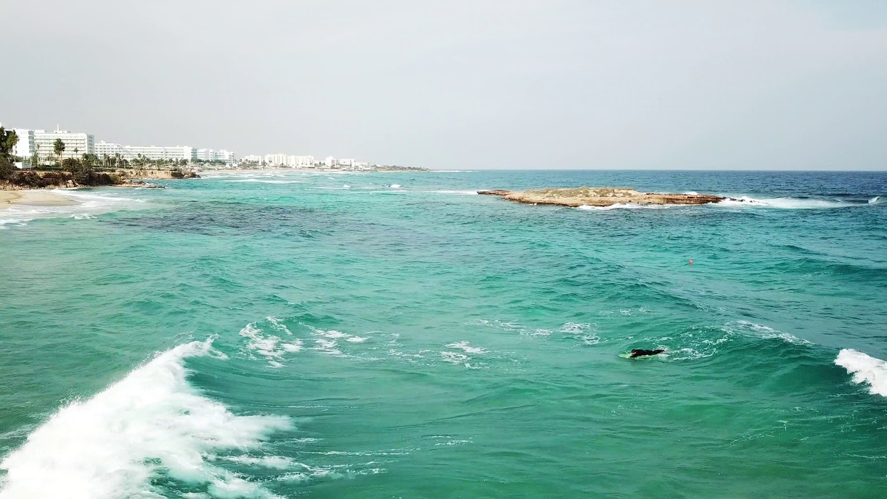 Surfing on Cyprus, Fig Tree Bay beach. Серфинг на Кипре, пляж Фиг Три Бей