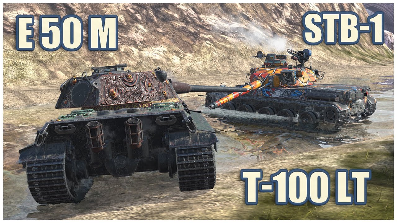 E 50 M, STB-1 & Т-100 ЛТ • WoT Blitz Gameplay