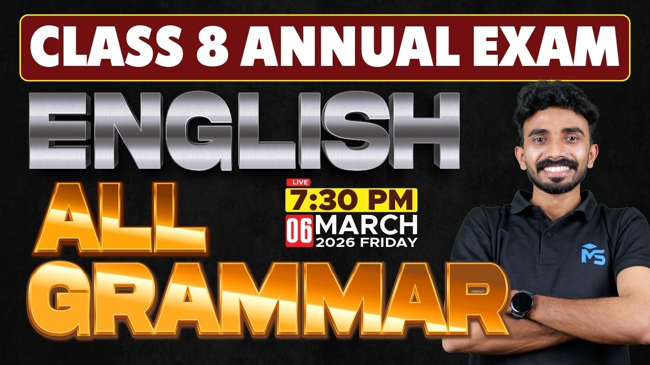 CLASS 8 Annual Exam 2026 | English All Grammars | LIVE | MS SOLUTIONS