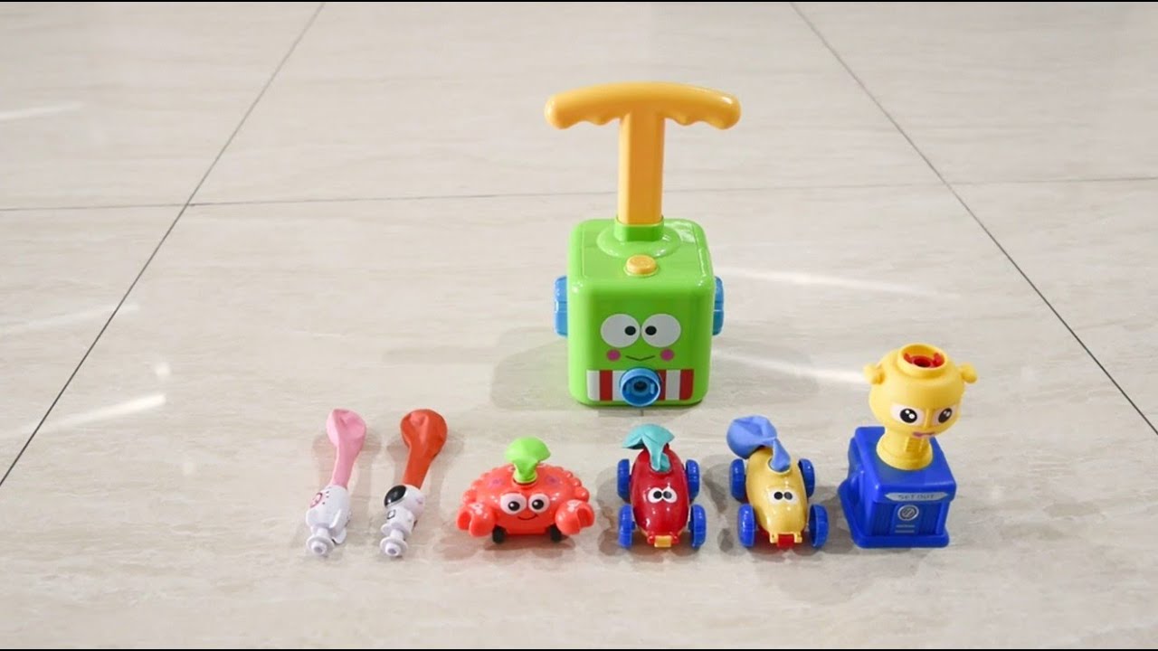 Balloon Powered Cars Toy Set with Inflatable STEM Balloon Pump