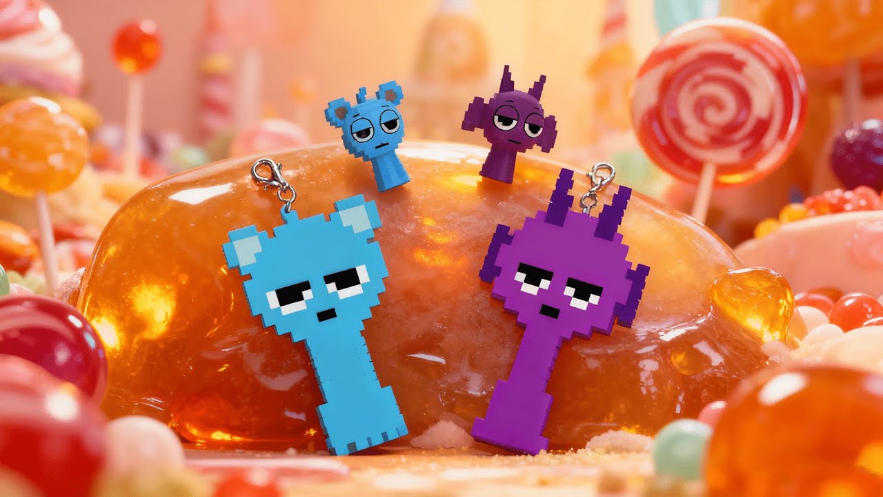 SPRUNKI Bead Figures! 💙💜 Cute Blue & Purple Characters