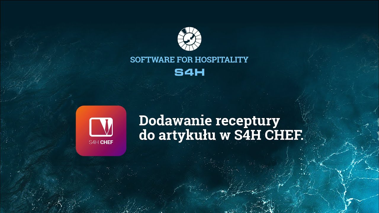 Dodawanie receptury do artykułu w S4H CHEF