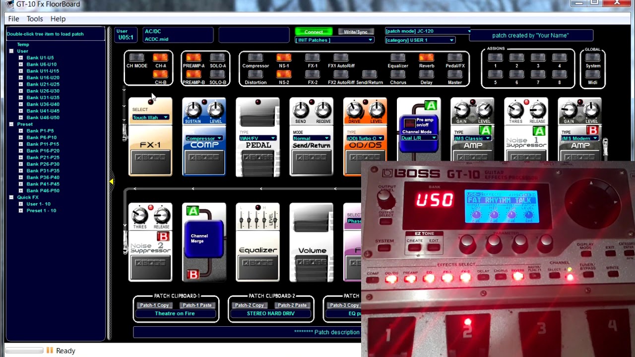 Importando Patches GT10 / GT100- Guitarristas Famosos