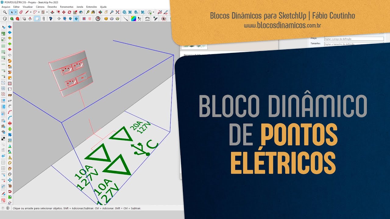 Bloco Dinâmico de Pontos Elétricos para SketchUp