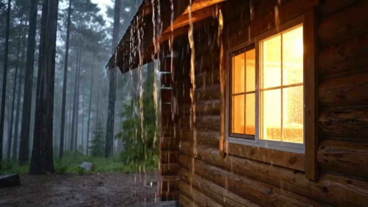 2 Jam Hujan Deras di Tengah Hutan 🌧️ Bantu Tidur Lebih Cepat & Tenang