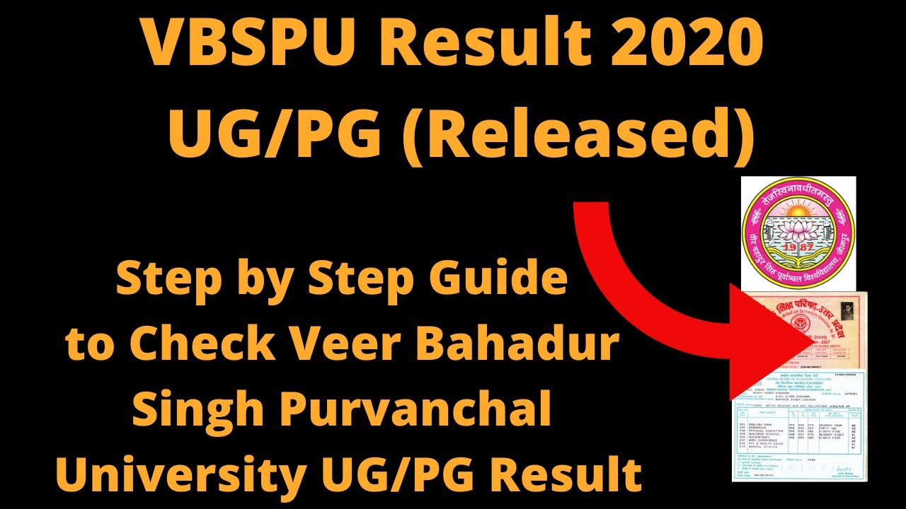 VBSPU Result 2020 (Declared) -Check Veer Bahadur Singh Purvanchal University UG/PG Result Online PDF