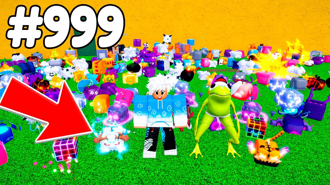 Girei 1000 frutas depois de 1 ano no Blox Fruits