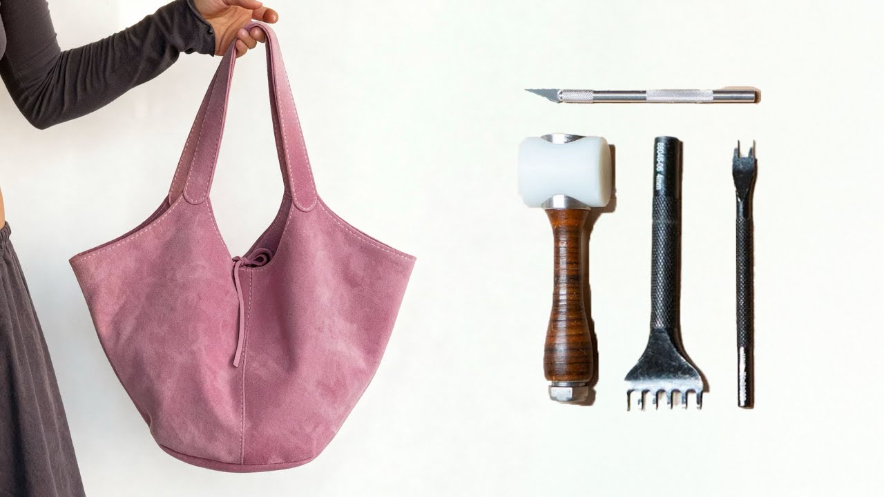 How to Sew a Suede Leather Tote with Lined Interiors | PDF Pattern (Etsy) + Sew-Along