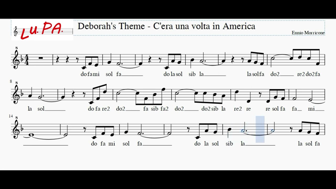Deborah's Theme (C'era una volta in America) -Flauto - Note - Spartito - Canto - Tutorial - Recorder