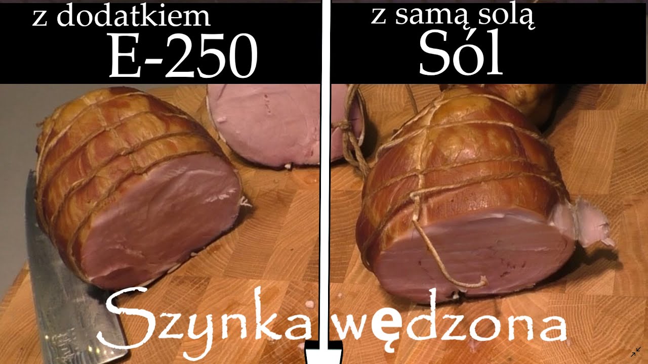 Wędzona Szynka  peklowana z E 250 I SAMĄ SOLĄ ( wykonanie i porównanie)