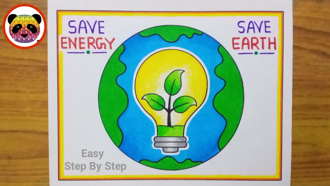 Save Energy Drawing / Energy Conservation Day Poster Drawing / Save Energy Save Earth Drawing