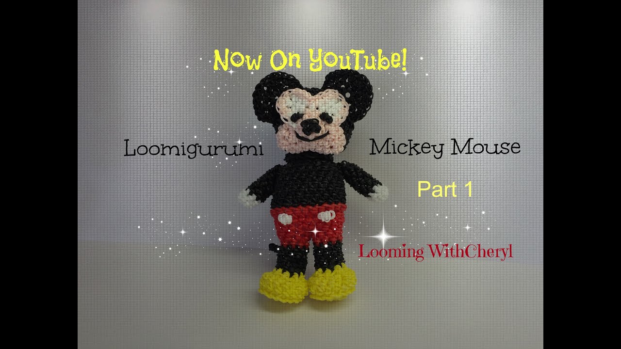 Rainbow Loom Mickey Mouse - Loomigurumi 1 of 2 - Amigurumi Hook Only Лумигуруми