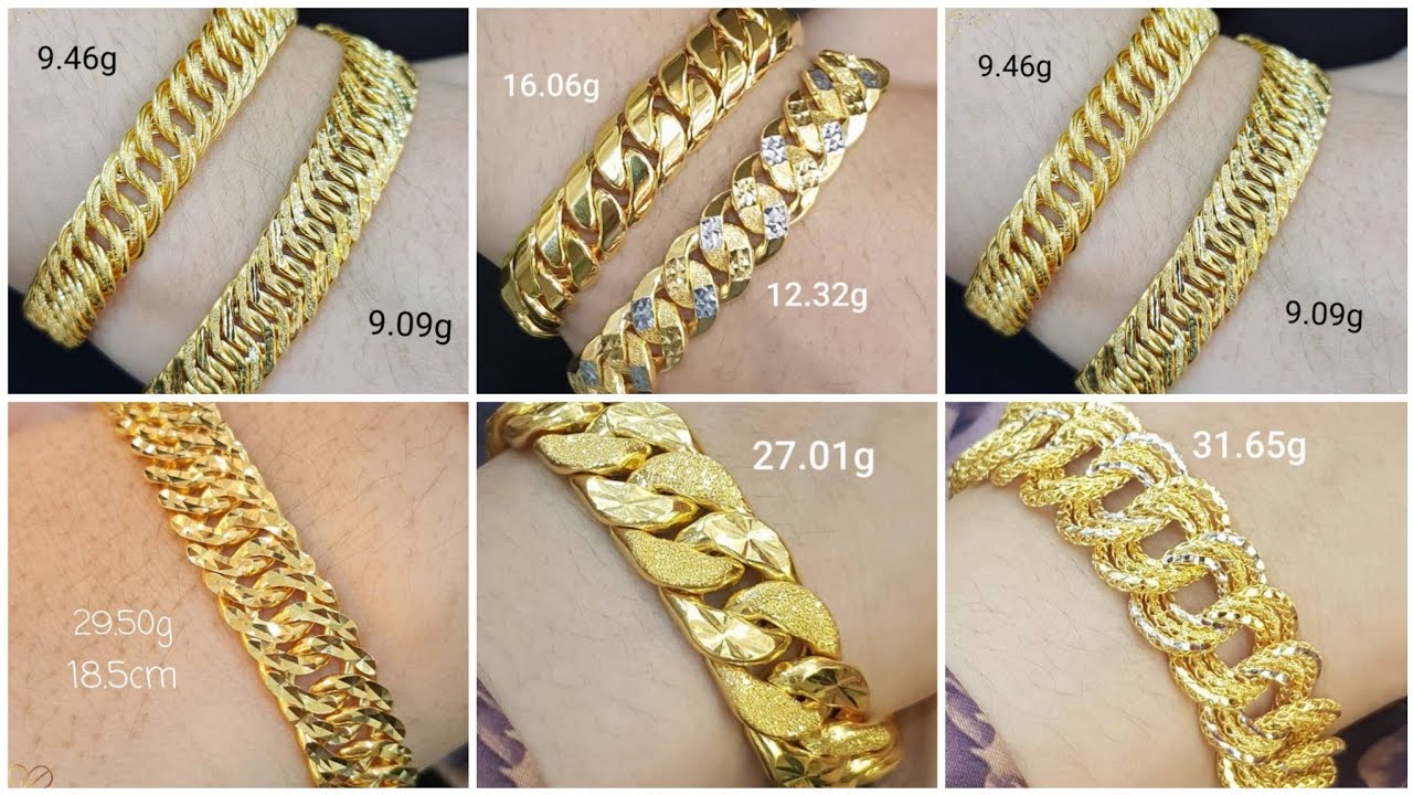 Gold bracelets with weight, Men's bracelet designs