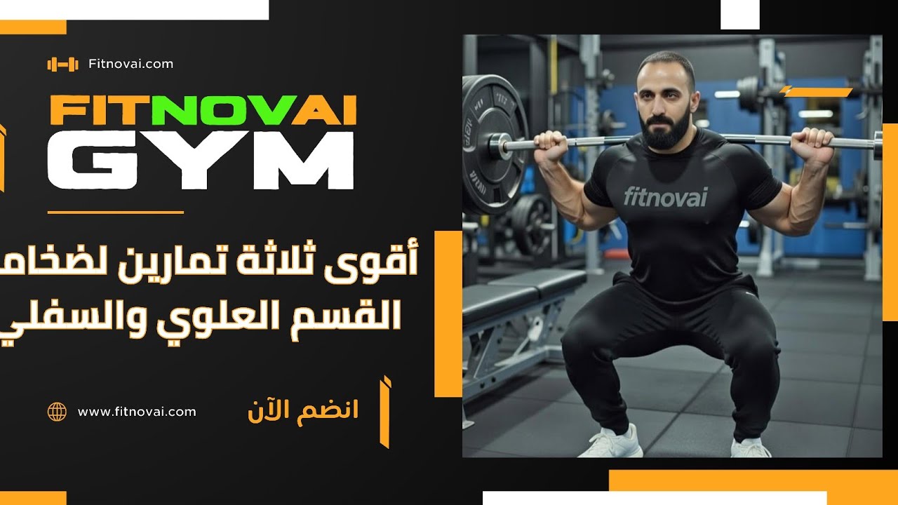 أقوى 3 تمارين لضخامة القسم العلوي والسفلي