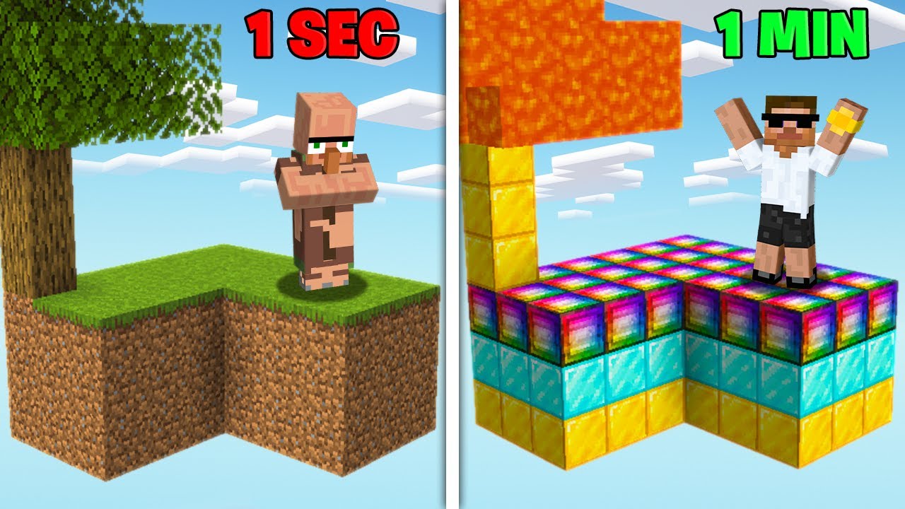 MINECRAFT BUT ISLAND CHANGES EVERY MINUTE !!!