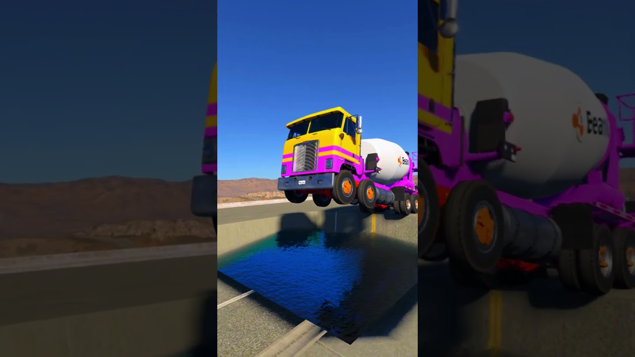 Heavy Trucks VS Big Potholes #24 #beamng #truck #shorts #beamngdrive #simulation