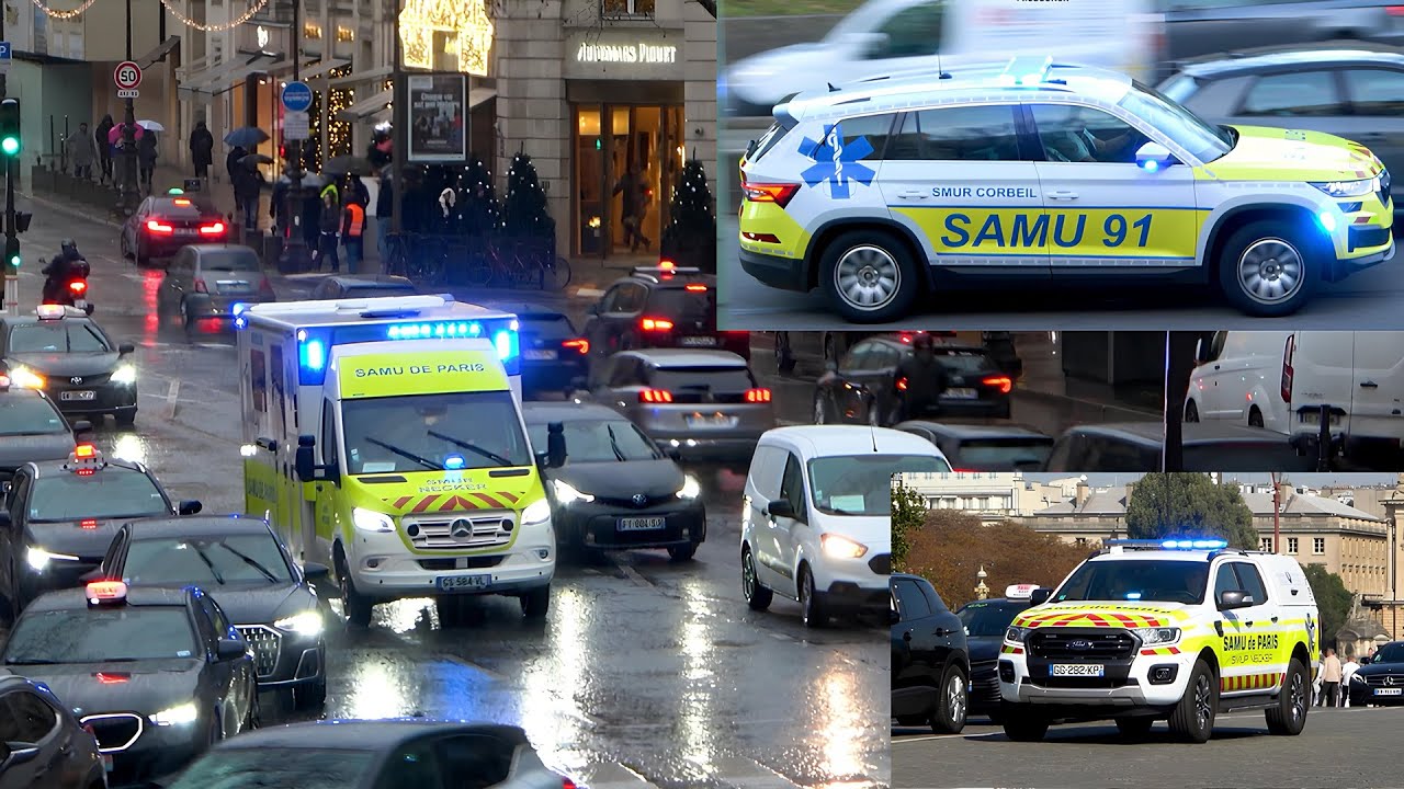 Compilation d'Ambulances du SAMU en Intervention