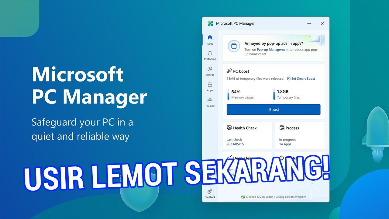 PC LAPTOP KAMU LEMOT ? - Microsoft PC Manager Mempercepat Kinerja Laptop dan Menghapus file Sampah