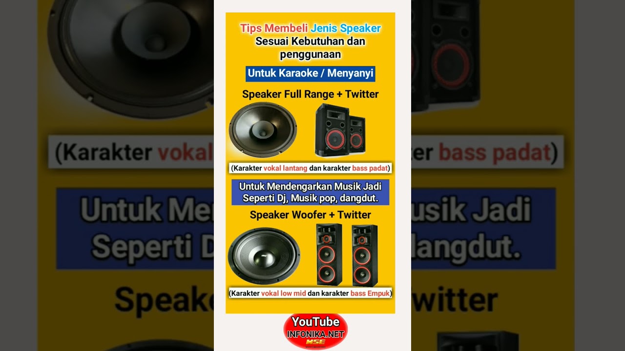 Tips memilih jenis speaker #youtubeshorts