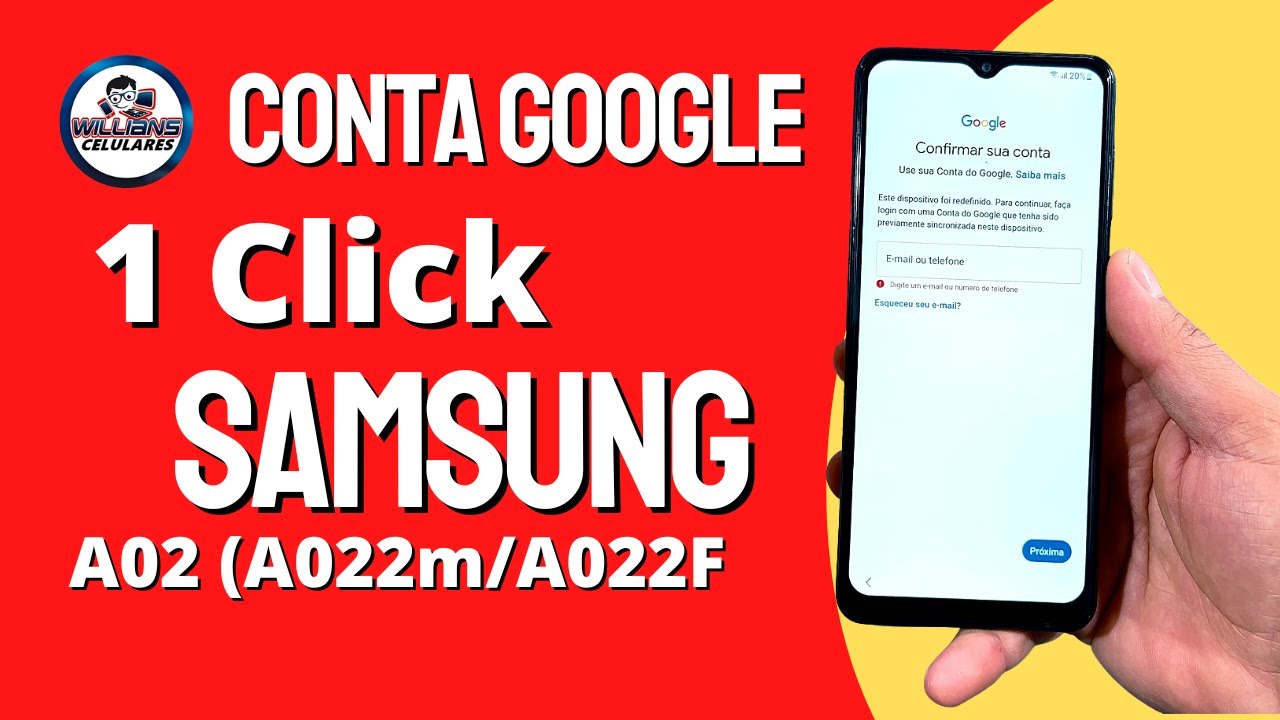 Desbloquear Conta Google Samsung A02  A022M, A022F com 1 Click R&aacute;pido e F&aacute;cil