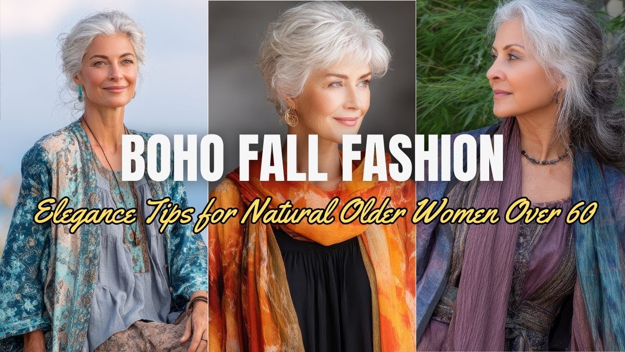 Boho Fall Fashion Trends Elegance Tips for Natural Older Women Over 60—Stay Stylish Stay True to You