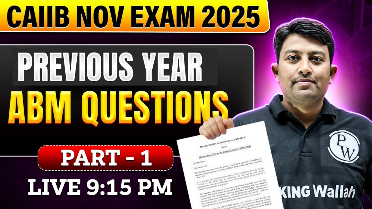 CAIIB Nov 2025 | CAIIB ABM Previous Year Questions -1 | ABM CAIIB 2025 | by Arvind Sir