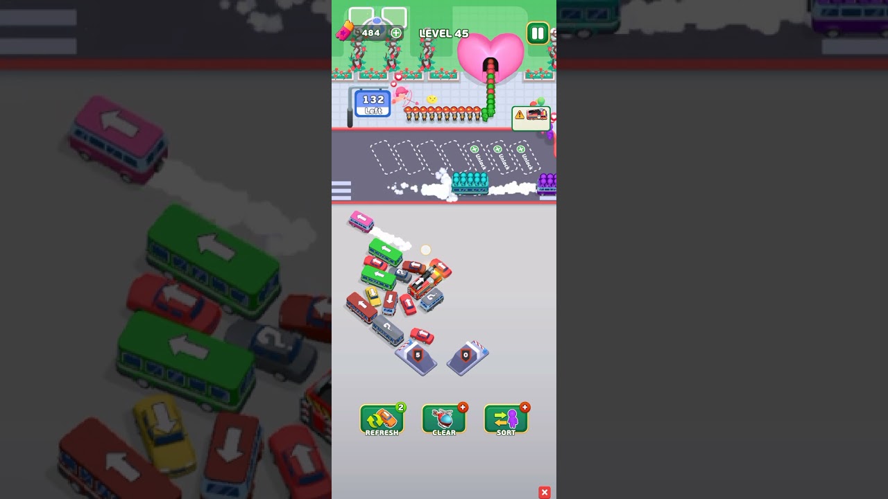 Bus Escape traffic jam 45 level Perfect gameplay walk-through 2025# shorts#ytshort#gaming