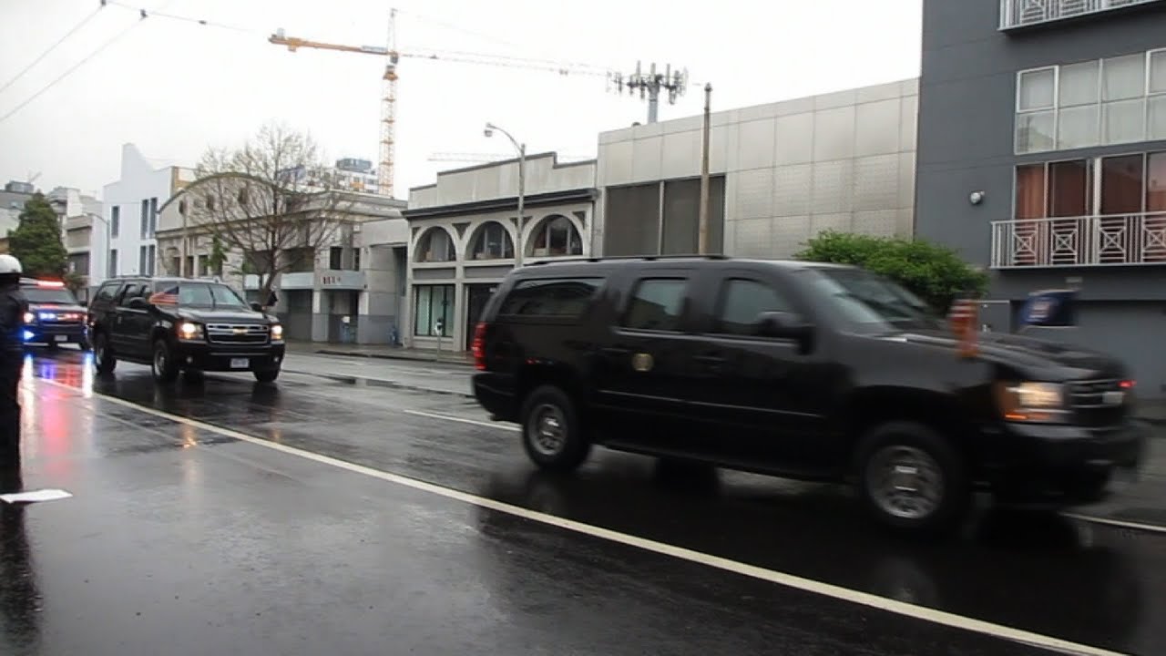 President Obama Motorcade San Francisco @ Howard St & 6th St (April 4, 2013)