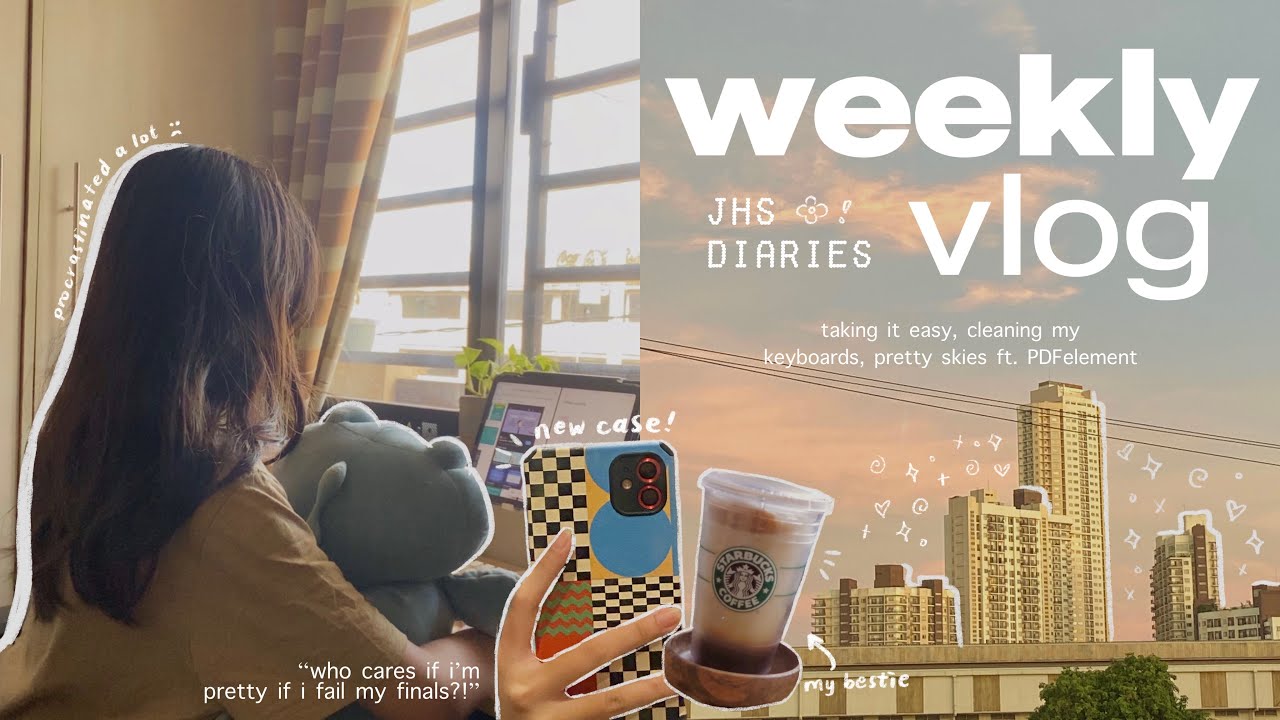 jhs diaries 🌿 taking it easy, cleaning my keyboards, pretty skies 🌆 ft. PDFelement