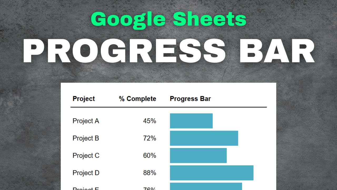 How to Make a Progress Bar in Google Sheets