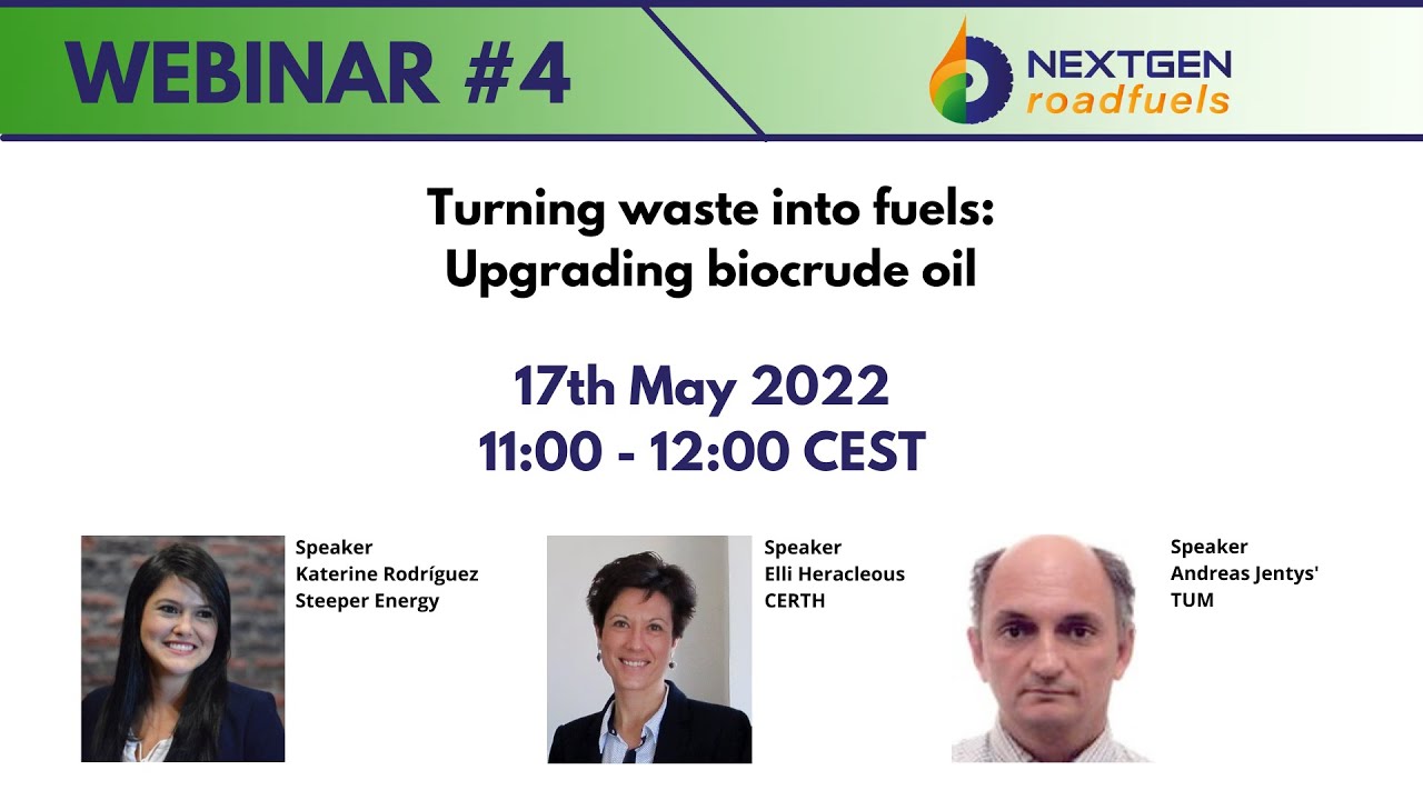 NGRF Webinar #4 - Turning waste into fuels: Upgrading biocrude oil
