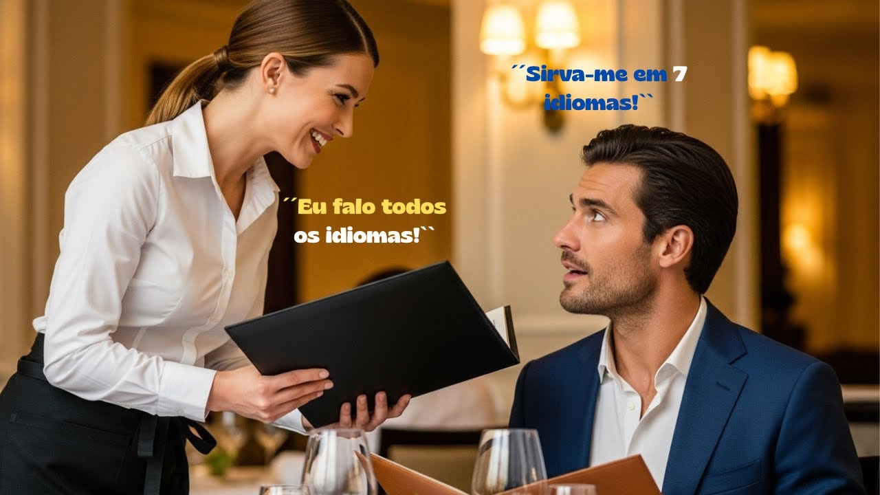GARÇONETE GENTIL fala todas as línguas e o MILIONÁRIO descobre o idioma do coração.