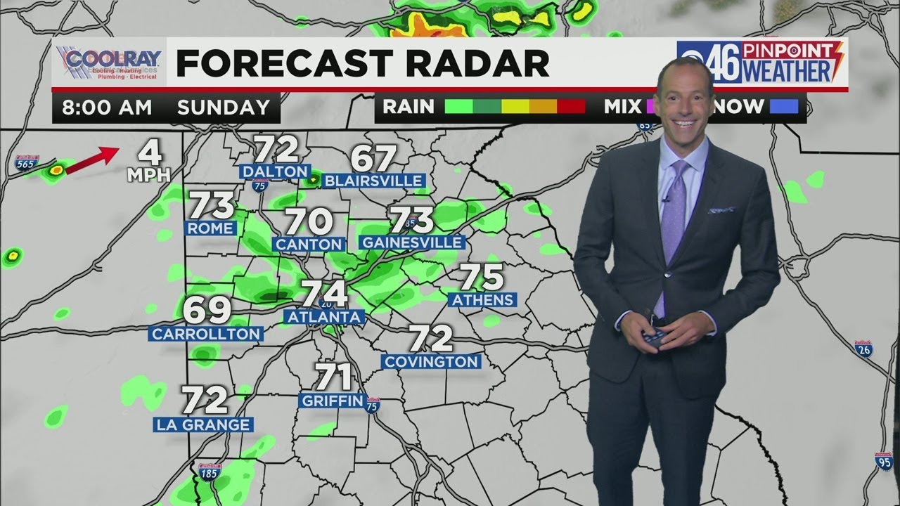 Scattered t-storms on Sunday
