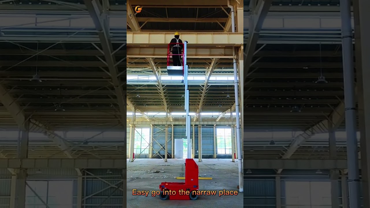Cathaylift 6m 7.5m 9m vertical Self propelled mast lift-Shandong Cathay Machinery Co., Ltd #awp