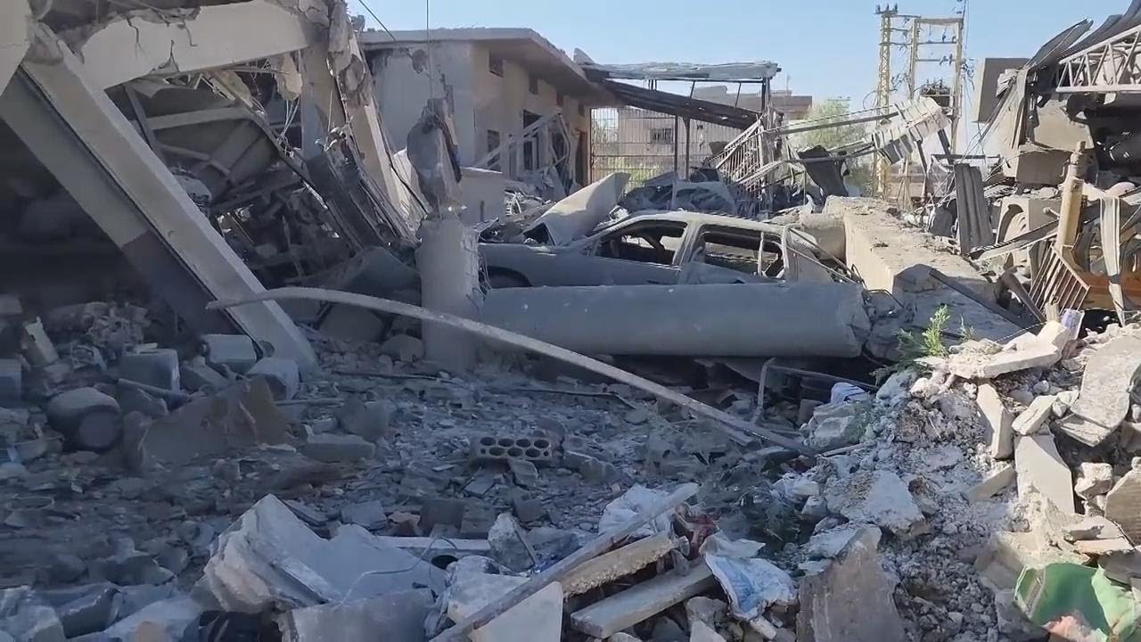 Aftermath of Israeli airstrike on Bekaa Valley following Lebanon’s deadliest day of conflict since 2