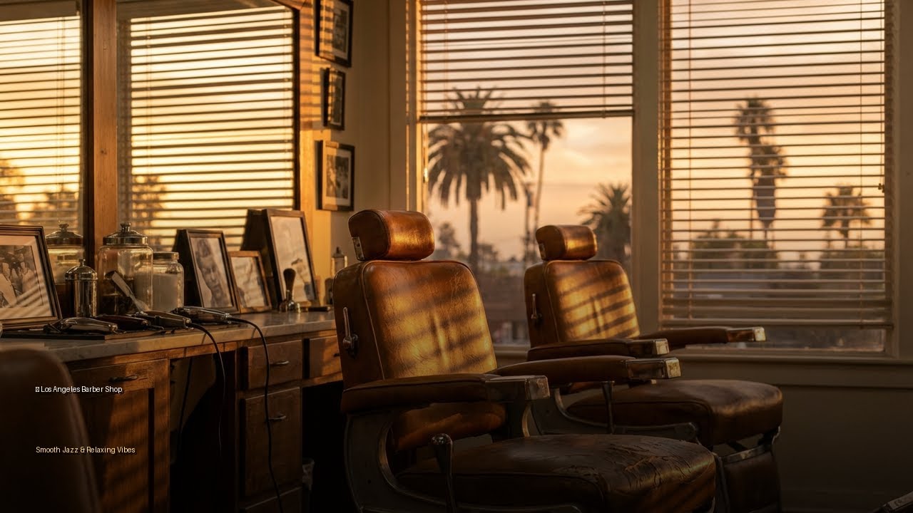 Relaxing Jazz in a Los Angeles Barber Shop 💈 West Coast Jazz & Chill Vibes for Study & Work