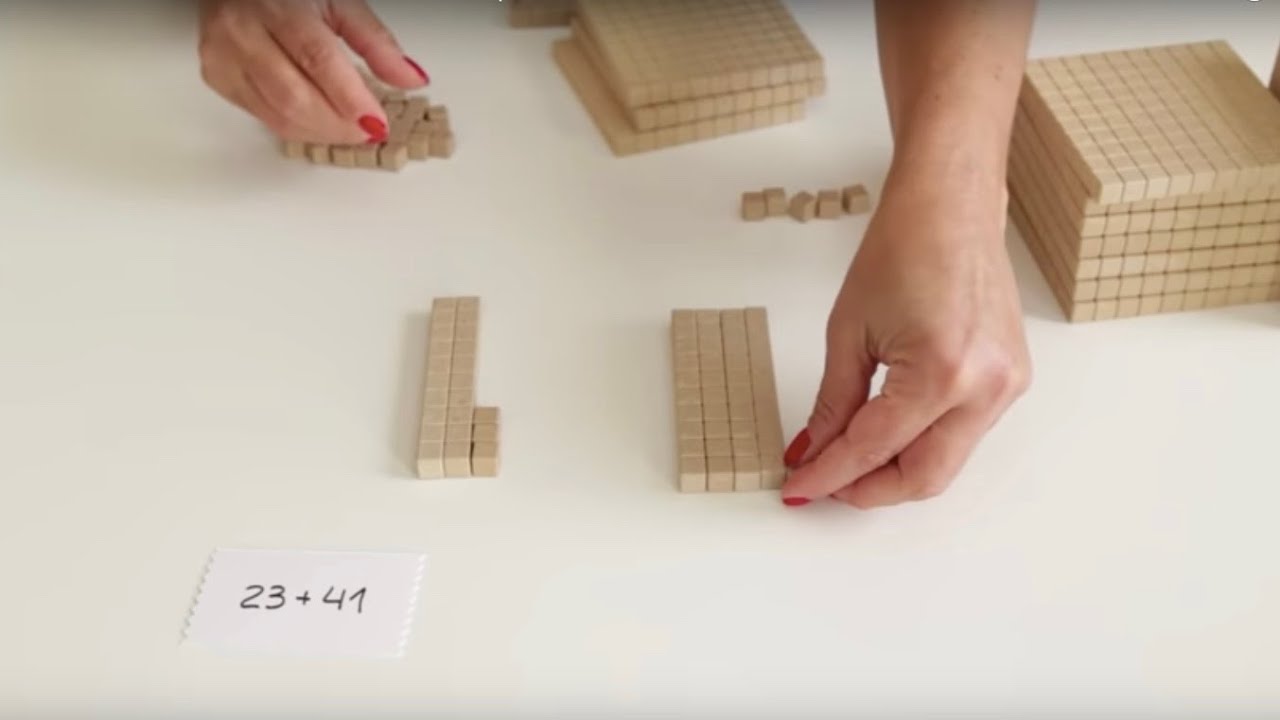 Cómo usar el Material base 10 o multibase, para la suma con llevadas con niños y niñas de primaria
