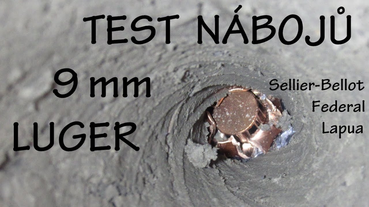 Test nábojů 9 mm Luger (Lapua CEPP EXTRA, Federal HST, SB JHP). Sebeobrana / Brannost Hodonín 2023.