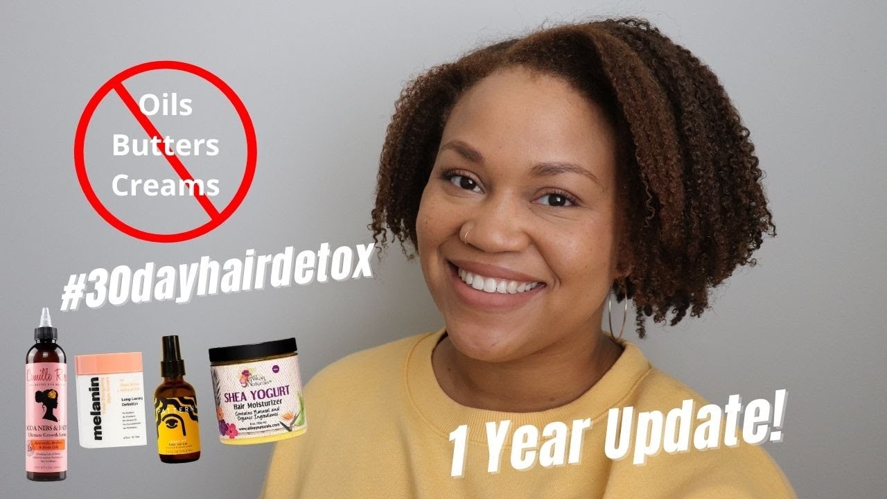 No oils no butters 1 year update. #30dayhairdetox