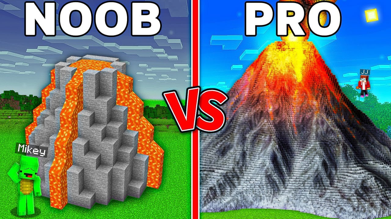 JJ vs Mikey : NOOB VOLCANO Mikey vs PRO VOLCANO JJ Battle in Minecraft ?! - Maizen JJ Mikey!