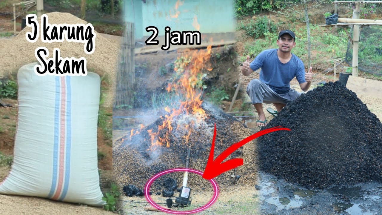 Cara Membuat Arang Sekam Singkat hanya menggunakan alat ini !!!