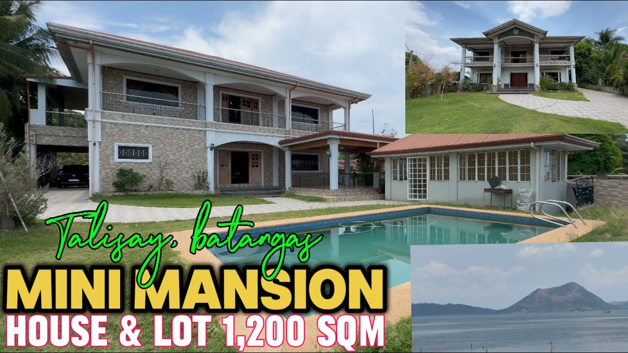 V794-25 Mini mansion house and lot 1,200 sqm w/ swimming pool & taal lake access | talisay batangas