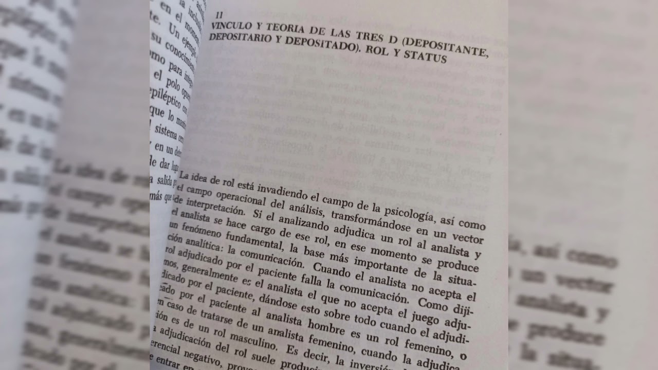 Teoría del Vínculo. Cap. 11. Enrique Pichon-Rivière. Lectura Lic. Emmanuel Ben