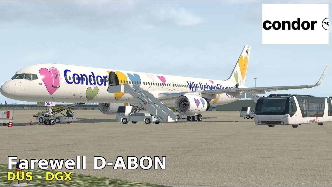 X plane 11 757-300 D-ABON final flight Dusseldorf - St Athan