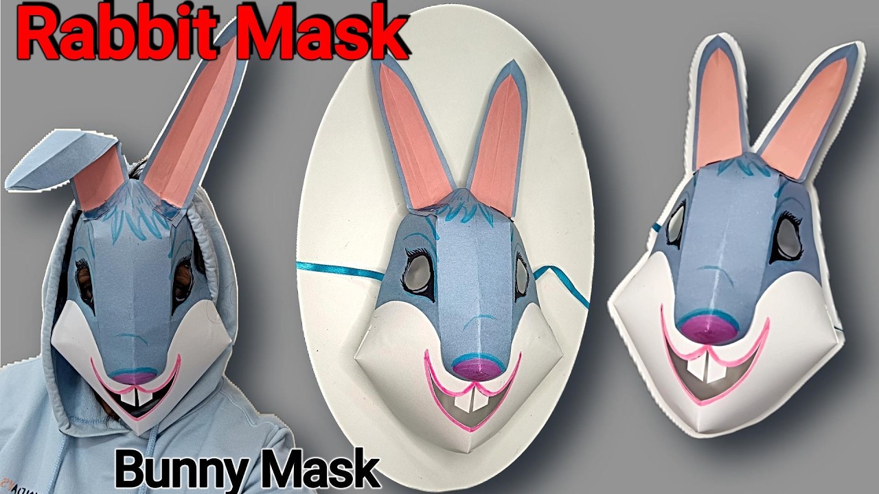 how to make rabbit mask | bunny mask craft | animal mask | paper mask making | DIY bunny art