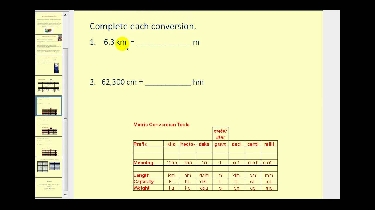 Metric Unit Conversion