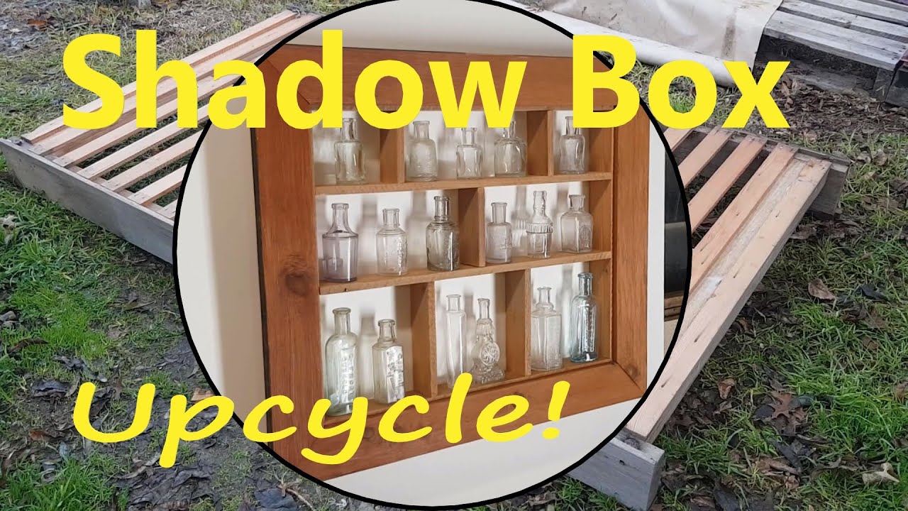 How to make a cool shadow box display shelf from an old picture frame and timber from a bed base
