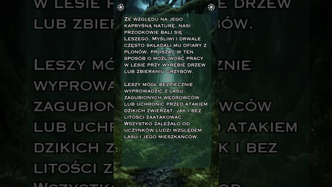 Leszy - Karty Wiedzy #bestiariuszsłowiański #slavicmythology #AI #midjourney #hailuo #kiroyakushi
